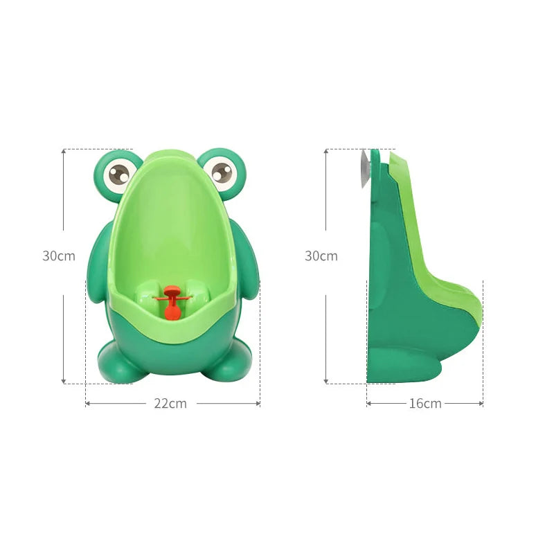 Wall-Mounted Frog Urinal Potty Trainer for Boys with Spinning Target