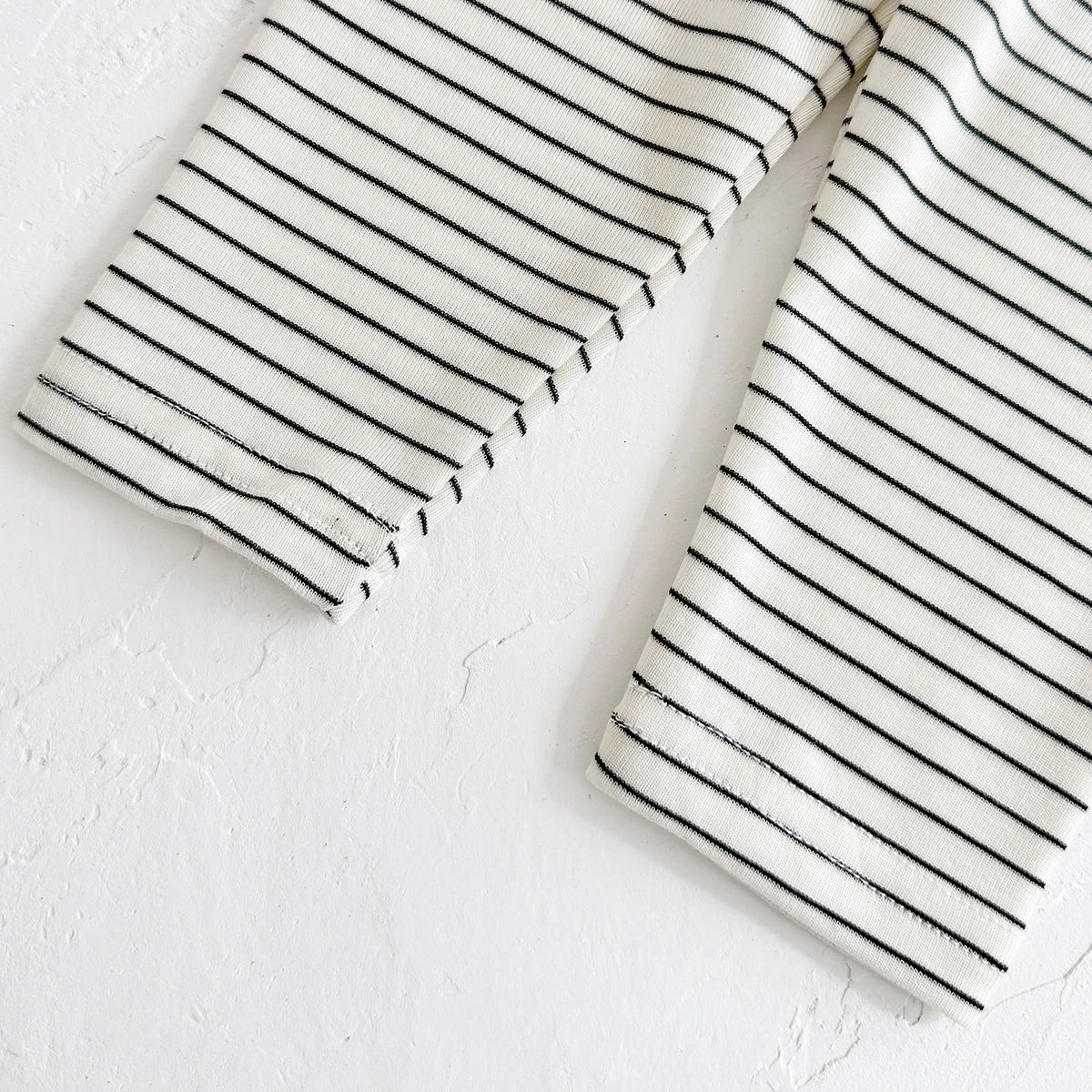 Bon Appétit Croissant Baby Set | French Style Cotton Top & Striped Leggings (6M-3T)