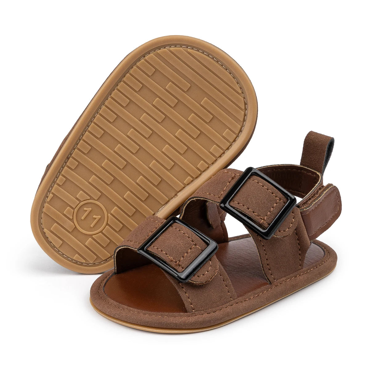 Infant Boys Casual Buckle Beach Sandals - Anti-Slip Soft-Sole First Walkers (0-18M)