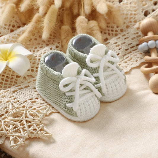 Sneaker Style Knit Baby Booties (0-12M)
