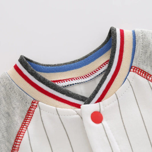 Mommy's All-Star Baby Boy Baseball Shortall - Pure Cotton Victory Jersey (0-18M)