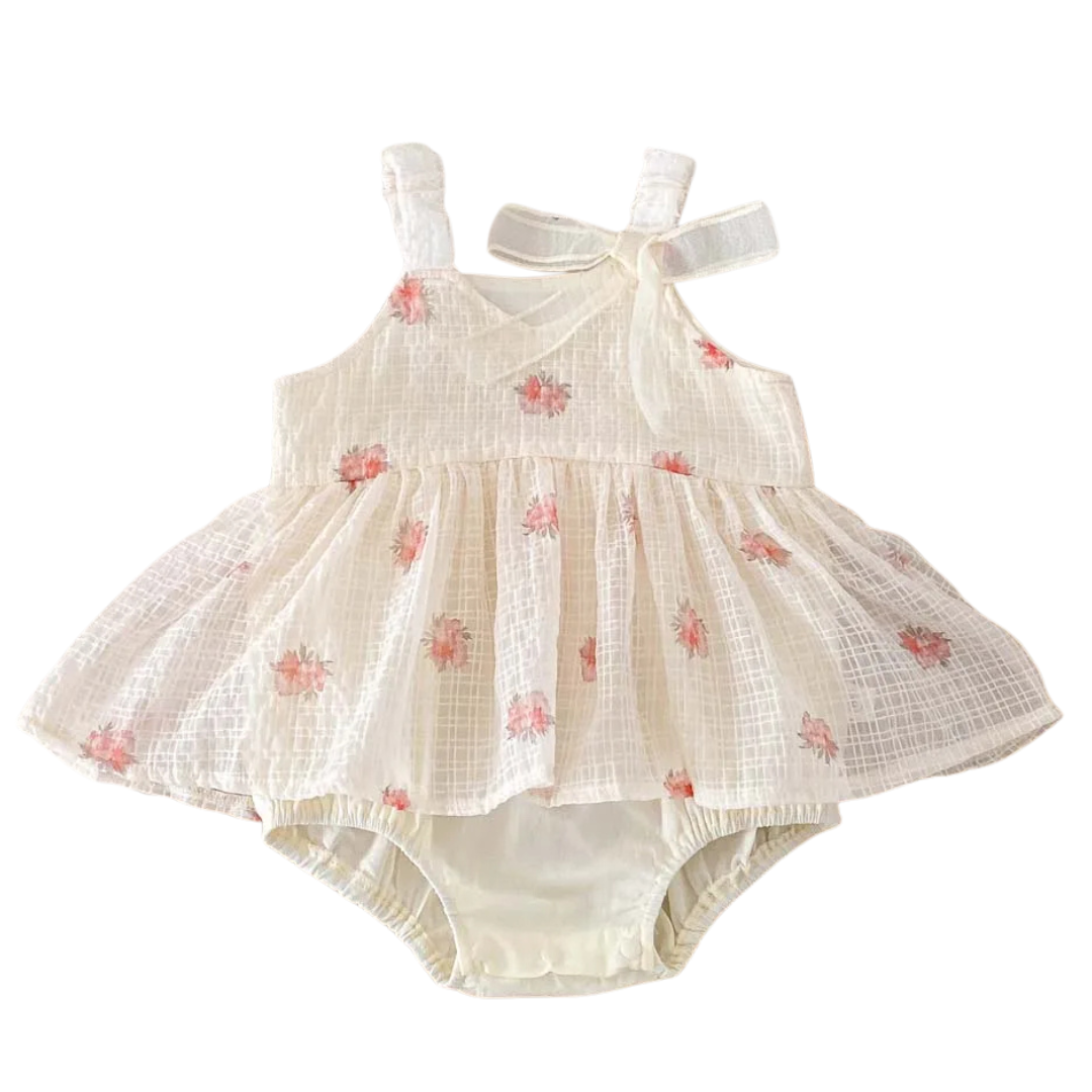 infant wedding guest dress Baby Girl Floral Chiffon Romper look-gabriella-cowl-maxi-dress-fuchsia Bottom Size:30x30 Women's 2025 Spring Casual