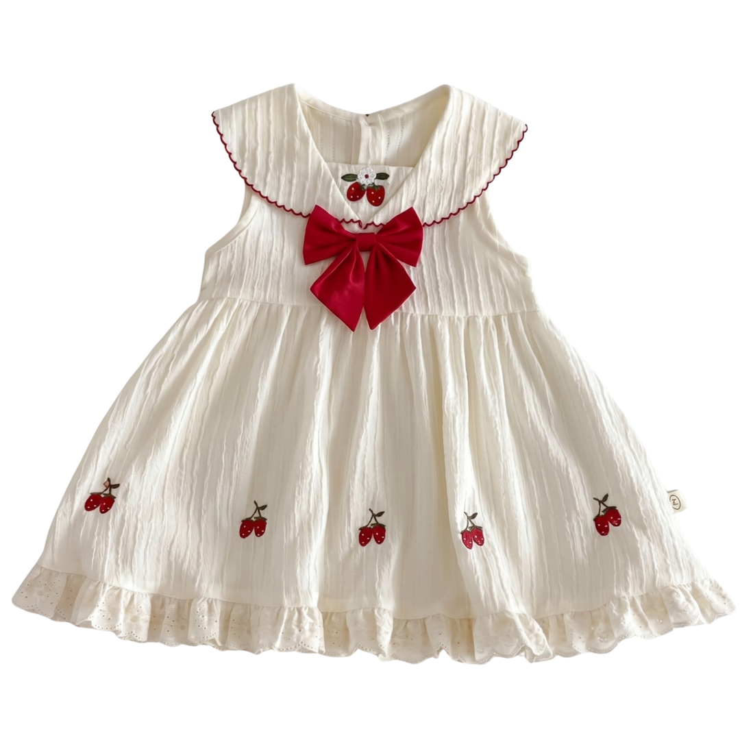 Strawberry Baby Dress - Berry First Birthday & Cottagecore Kidsely Strawberry Baby Dress - Berry First Birthday & Cottagecore Kidsely