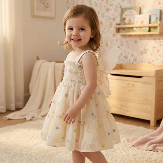 Baby & Toddler Girl Butterfly Wing Princess Dress - Summer Sleeveless Gown (0-3T)