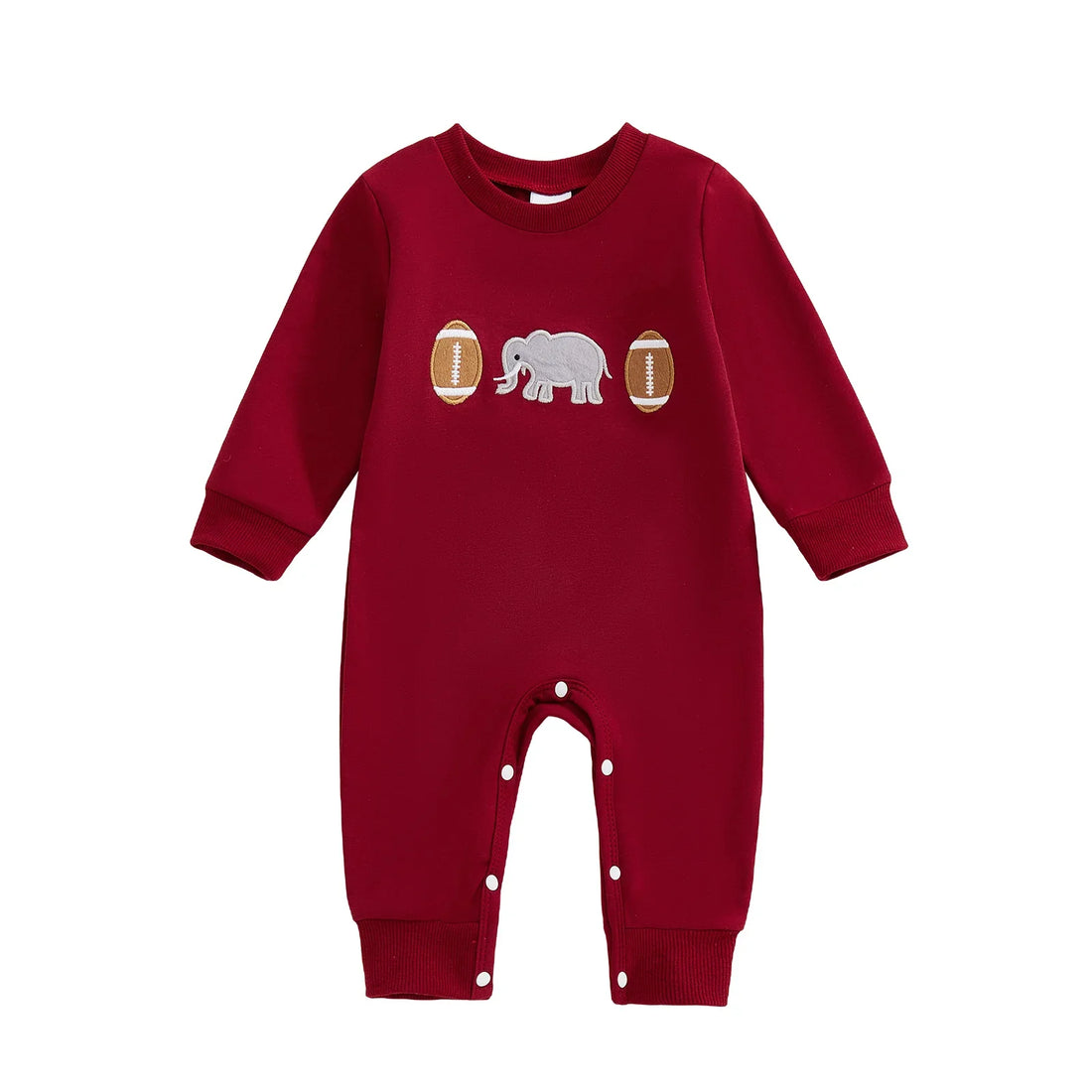 Baby & Toddler Crimson Elephant Long Sleeve Jumpsuit Romper (0-18M)