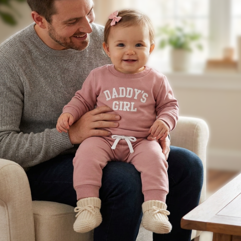 A baby wearing an Auntie's Bestie Romper