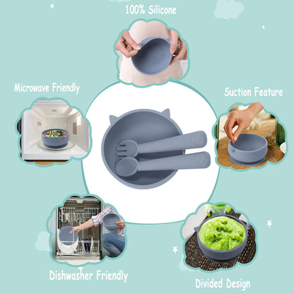 Silicone Suction Bowl & Spoon Set