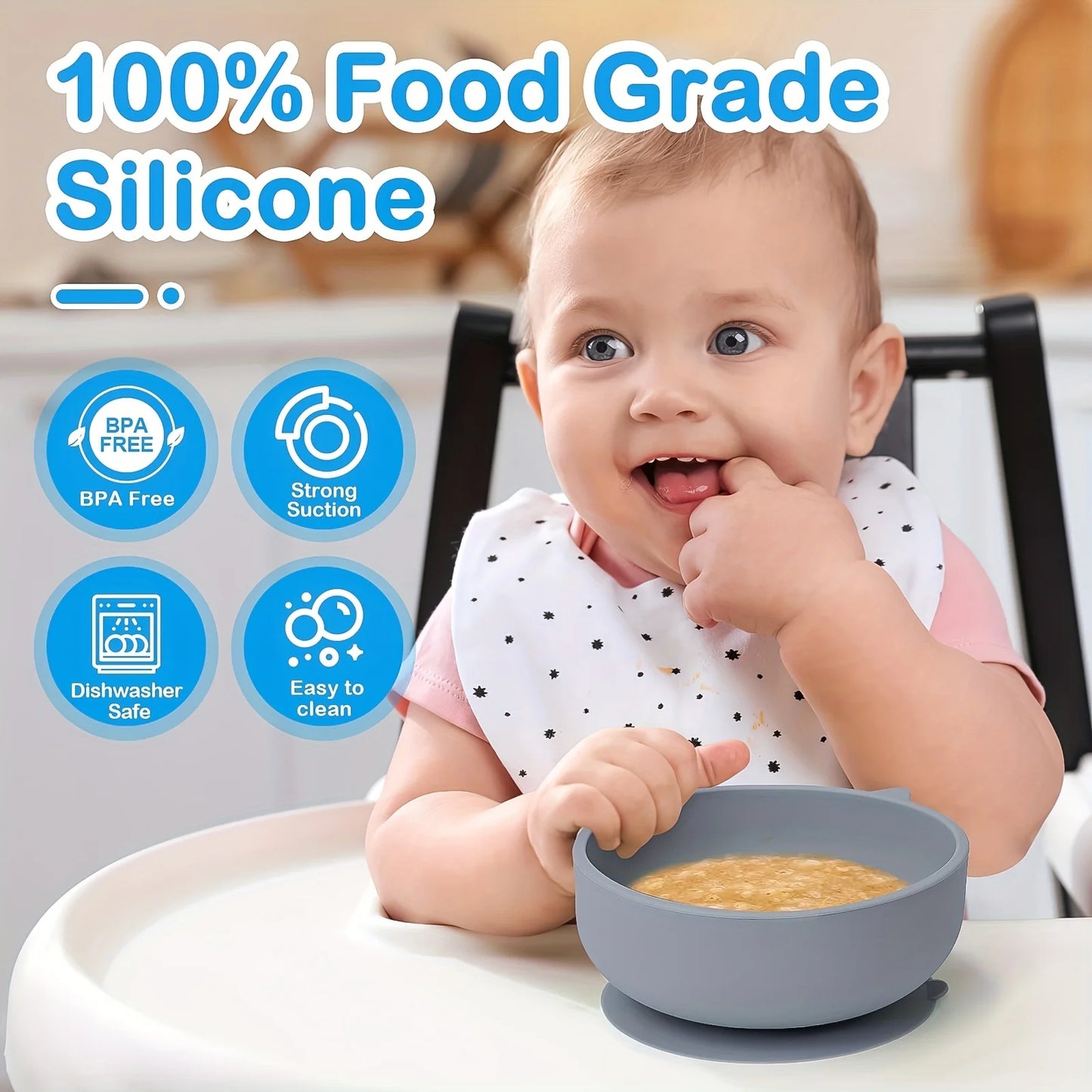 Silicone Suction Bowl & Spoon Set