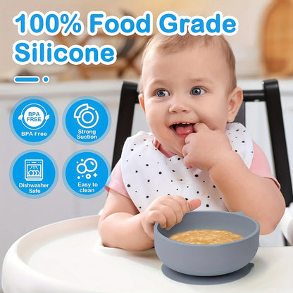 Silicone Suction Bowl & Spoon Set
