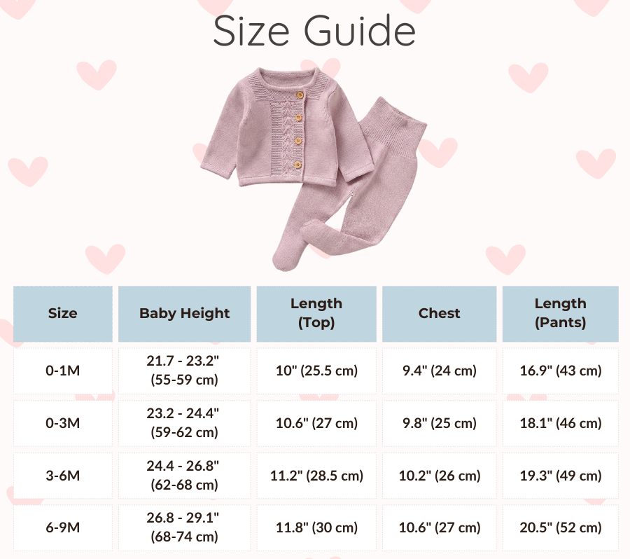 Baby Cable Knit 2-Piece Set – Asymmetric Cardigan & Footed Pants (0-9M)