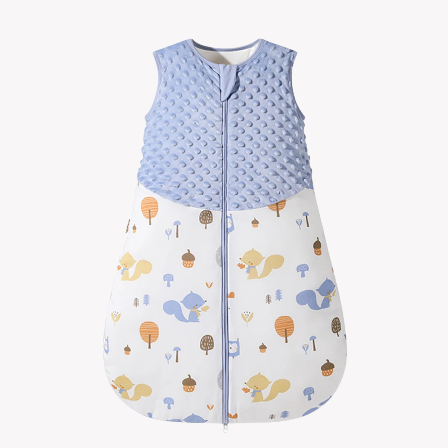 Baby Sleep Sack 1.5 TOG – Cotton Wearable Blanket Vest with Sensory Minky Dot Chest (3-24M)