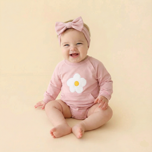 Baby Girl Daisy Romper and Headband Set (0-3T)