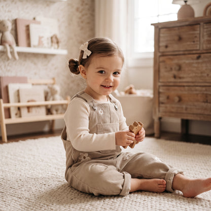 Baby & Toddler Girls Floral Embroidered Corduroy Overalls (6M-3T)