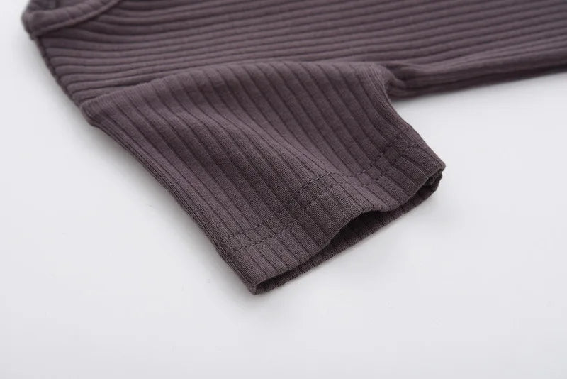 Ribbed Baby Boy Short Sleeve Romper - Soft Cotton Stretch Henley Jumpsuit (0-24M)