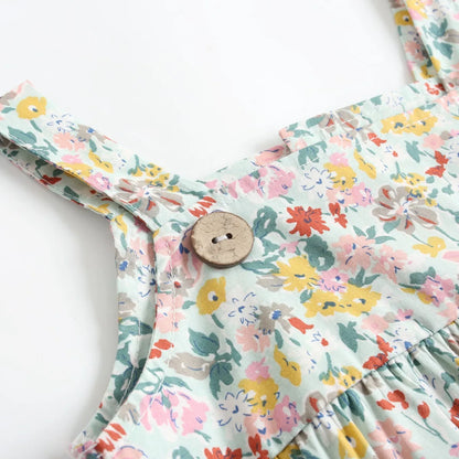 Infant & Toddler Floral Cotton Romper - Sleeveless Vintage Boho Sunsuit Bodysuit (0-3T)