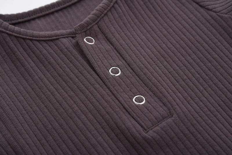 Ribbed Baby Boy Short Sleeve Romper - Soft Cotton Stretch Henley Jumpsuit (0-24M)