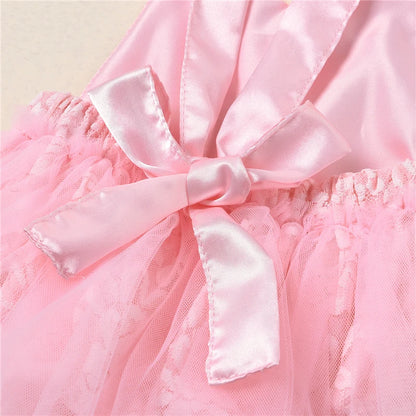 Baby Girl Princess 1st Birthday Romper Dress - Lace Tulle Cake Smash Outfit (3-24M)