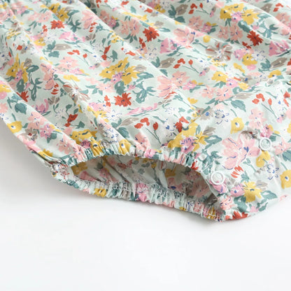 Infant & Toddler Floral Cotton Romper - Sleeveless Vintage Boho Sunsuit Bodysuit (0-3T)