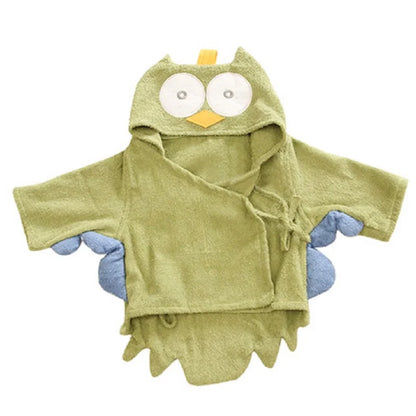 Toddler Hooded Bathrobe - Soft Terrycloth Animal & Nature Themes