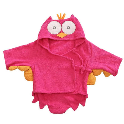 Toddler Hooded Bathrobe - Soft Terrycloth Animal & Nature Themes