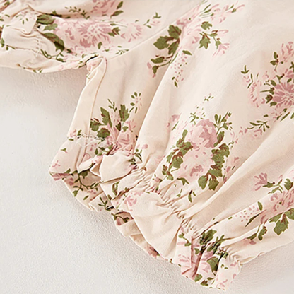 Baby & Toddler Girls Floral Cotton Outfit - Ruffled Top & Shorts Set - (3M- 3T)