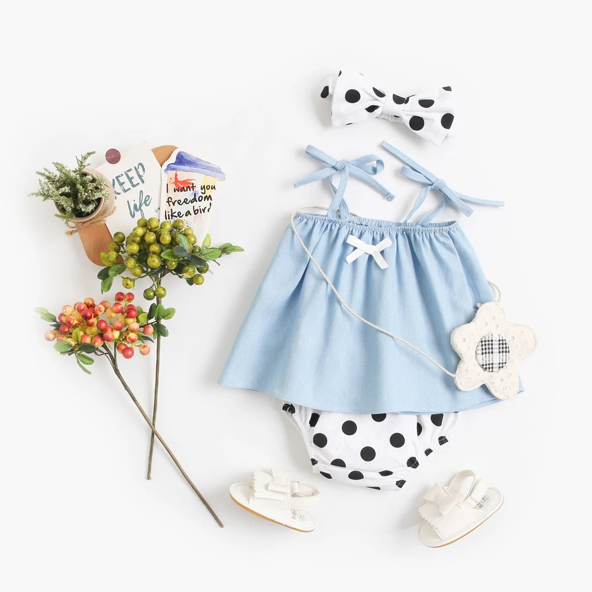 Polka Dot Shorts 2pcs set