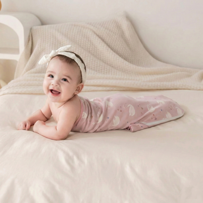 100% Cotton Baby Swaddle Wrap | Silent Velcro & 2-Way Zipper Anti-Startle Sleep Sack (0-6 Months)