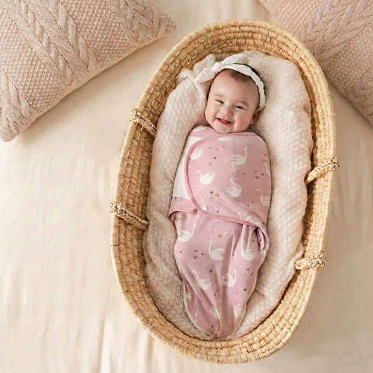 100% Cotton Baby Swaddle Wrap | Silent Velcro & 2-Way Zipper Anti-Startle Sleep Sack (0-6 Months)