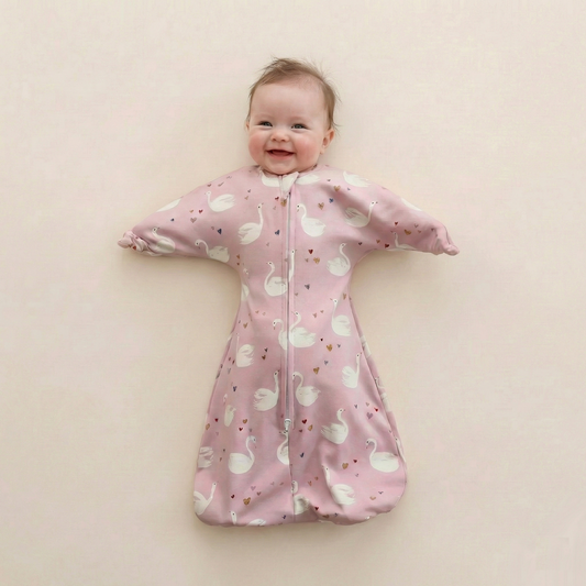 100% Cotton Baby Sleep Sack & Swaddle Transition - Wearable Blanket with Two-Way Zipper, Arms Up Design - Sizes 0-9M