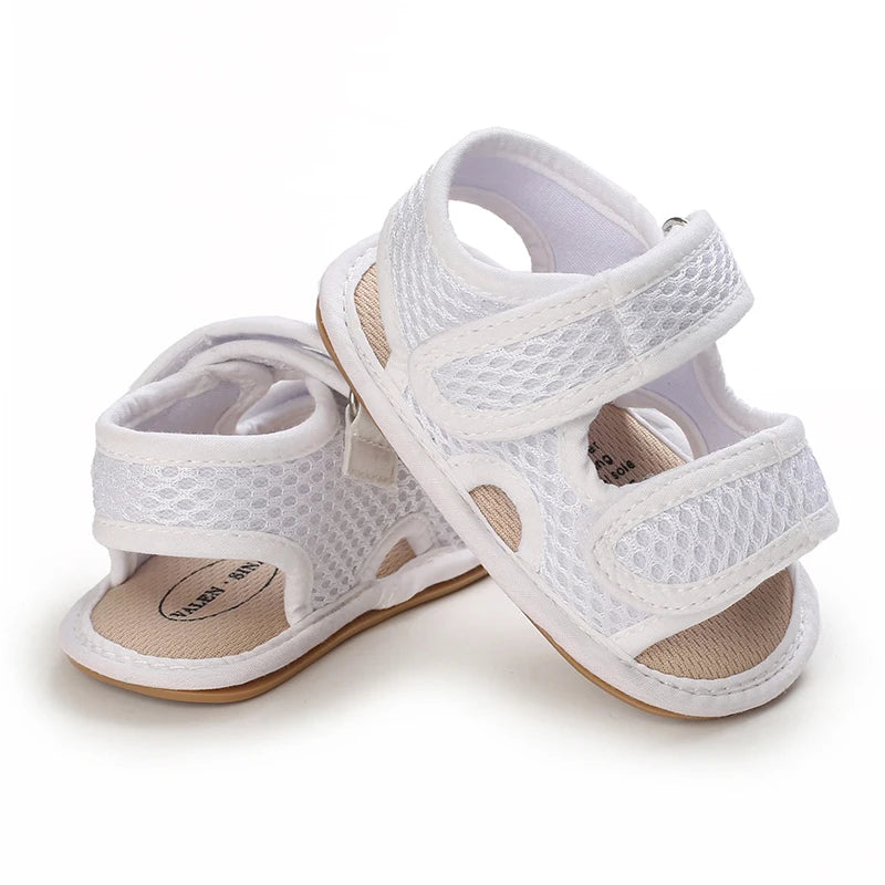 First Walker Mesh Sandals - Breathable Baby Boy Soft Sole Summer Shoes (0-18M)