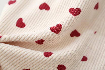 Toddler Corduroy Overalls – Heart Embroidery & Print Bib Pants (9M-4T)