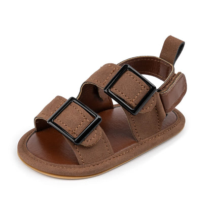 Infant Boys Casual Buckle Beach Sandals - Anti-Slip Soft-Sole First Walkers (0-18M)