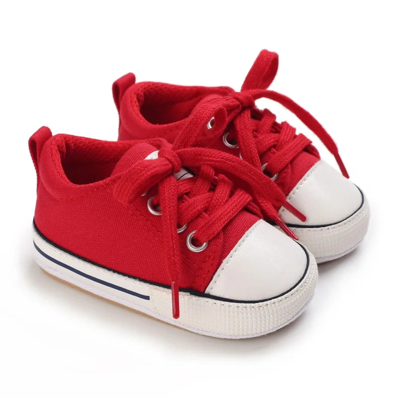 Classic Infant Athletic Sneaker | Soft Sole Canvas Crib Shoes (0-18M)
