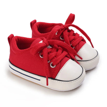 Classic Infant Athletic Sneaker | Soft Sole Canvas Crib Shoes (0-18M)