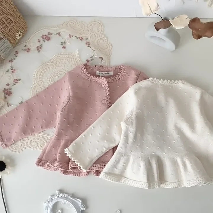 Baby & Toddler Girl 100% Cotton Knit Ruffle Cardigan Sweater (6M-5T)