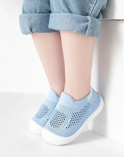 Infant & Toddler Mesh Knit Sneakers: Lightweight Non-Skid Prewalker Shoes for( 0-4T)
