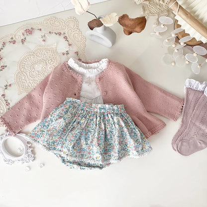 Baby & Toddler Girl 100% Cotton Knit Ruffle Cardigan Sweater (6M-5T)