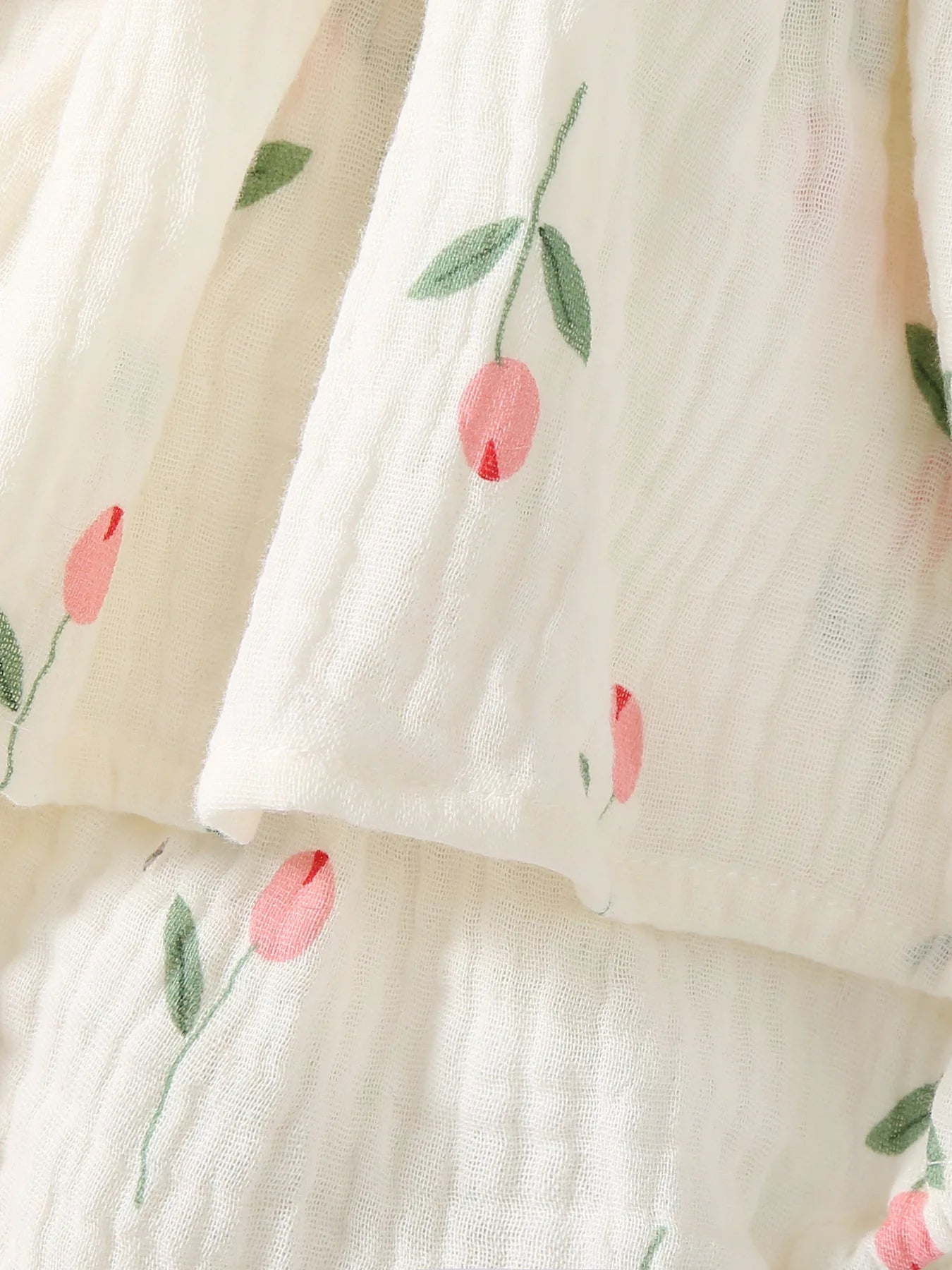 Baby & Toddler Girls Cotton Tulip Print Sleeveless Romper with Matching Sun Hat  (3-24M)