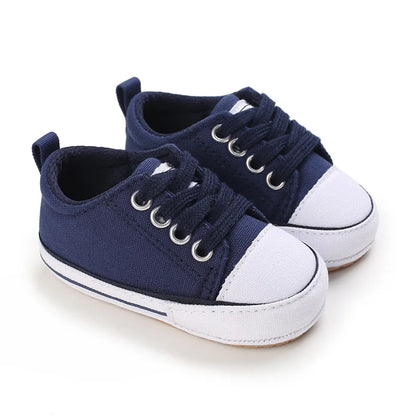 Classic Infant Athletic Sneaker | Soft Sole Canvas Crib Shoes (0-18M)