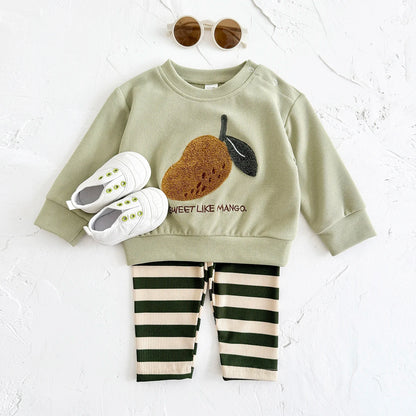 Unisex Baby Mango Sweatshirt & Pants Set | 2-Piece Winter Outfit (6M-3T)