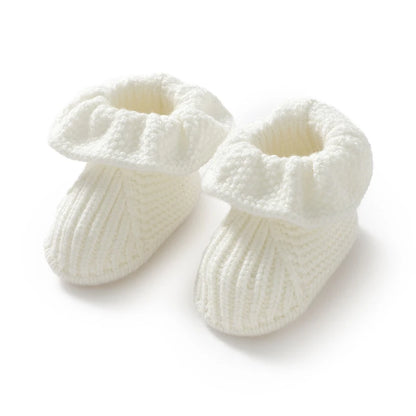 Soft-Knit Solid Ruffled Baby Booties (0-18M)