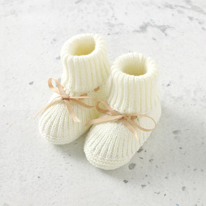 Ribbon-Tie Knit Baby Booties (0-18M)