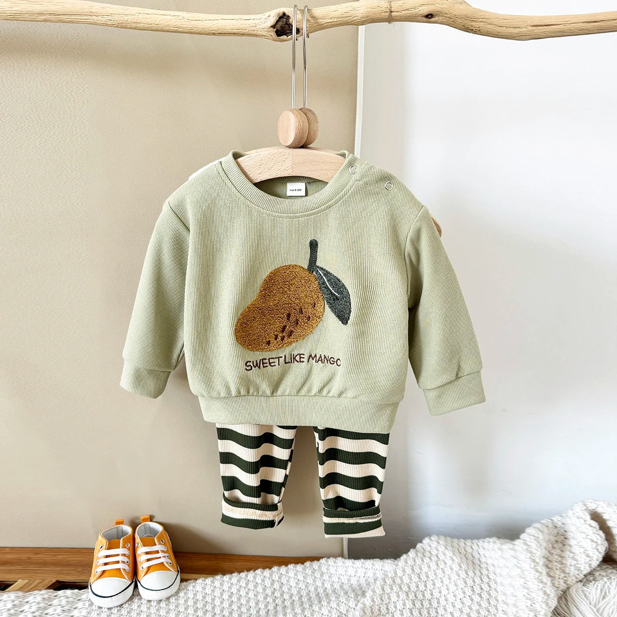 Unisex Baby Mango Sweatshirt & Pants Set | 2-Piece Winter Outfit (6M-3T)
