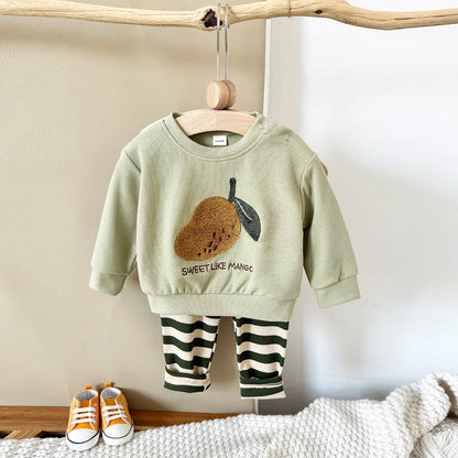 Unisex Baby Mango Sweatshirt & Pants Set | 2-Piece Winter Outfit (6M-3T)