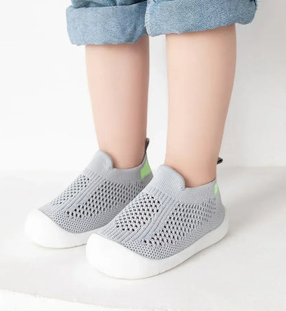 Infant & Toddler Mesh Knit Sneakers: Lightweight Non-Skid Prewalker Shoes for( 0-4T)