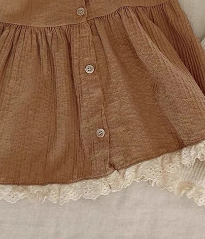 Baby Girls Muslin Cotton Summer Dress - Sleeveless Button-Front Boho Eyelet Sun Dress (3M-24M)