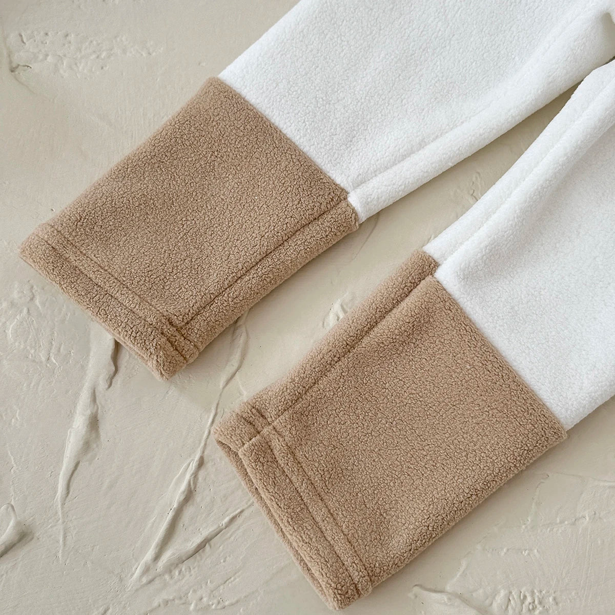 Toddler Girl Winter Bunny Fleece Outfit - 2pc Sherpa-Lined Sweatshirt & Joggers Set (6M-3T)