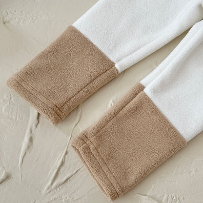 Toddler Girl Winter Bunny Fleece Outfit - 2pc Sherpa-Lined Sweatshirt & Joggers Set (6M-3T)