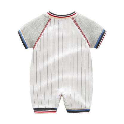 Mommy's All-Star Baby Boy Baseball Shortall - Pure Cotton Victory Jersey (0-18M)