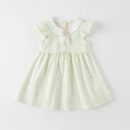 Girls Bunny Easter Dress - Cotton Summer Party Dress (24M-9Y)